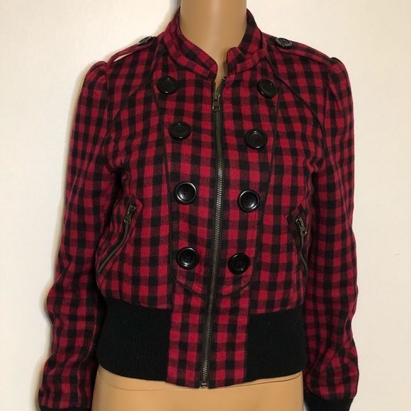 Buffalo Check Jacket Red and Black Plaid Checkered - Picture 9 of 11